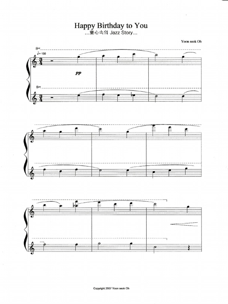 Happy Birthday Jazz Version Pdf