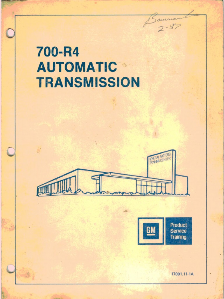 700R4 Automatic Transmission Principles of Operation 2nd Edition PDF