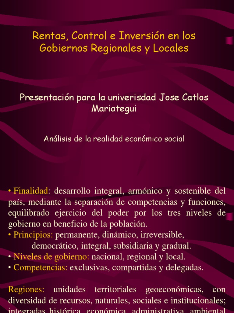 Control e Inversion en Los Gobiernos Locales | PDF | Presupuesto ...