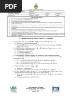 2a Avaliação Parcial de Álgebra Linear II