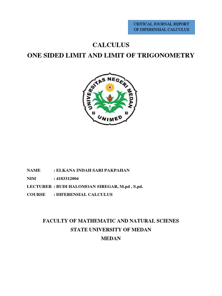 Calculus One Sided Limit and Limit of Trigonometry | PDF | Teaching ...