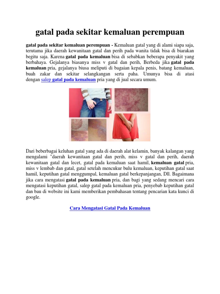 Gatal Pada Sekitar Kemaluan Perempuan Pdf