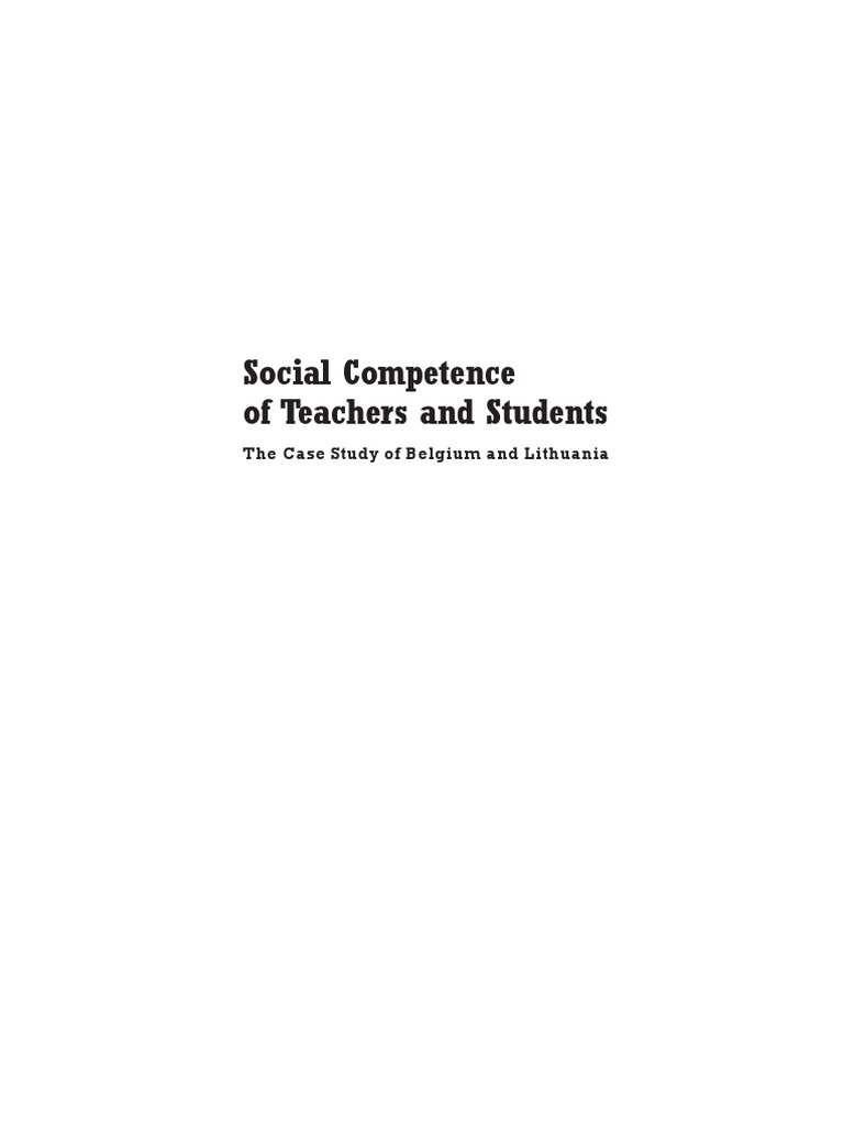 Social Competence of Teachers and Students | PDF | Constructivism ...