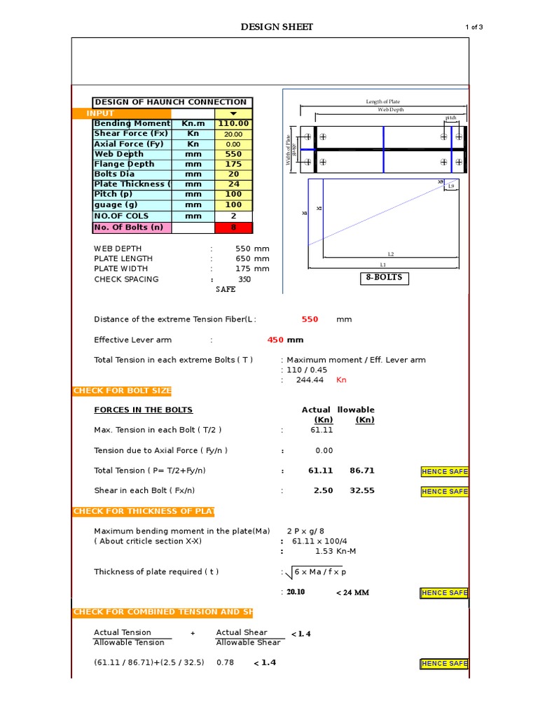 Haunch Connection and Splice Design | PDF | Screw | Bending