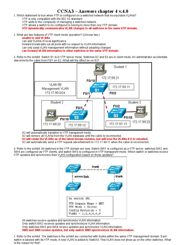 CCNA3 - Answers Chapter 4 v.4.0 | PDF