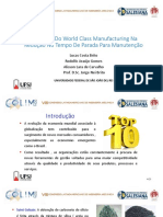 Aplicação Do World Class Manufacturing Na Redução No Tempo De Parada Para Manutenção