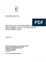 Methodology For Implementation of The Procurement Policy of The African Development Bank