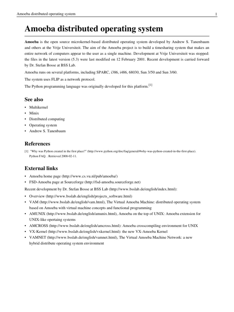 Amoeba | PDF | Operating System | Free Software