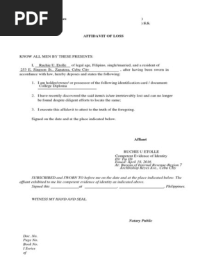 Affidavit of Loss