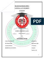 Dr. Ram Manohar Lohiya National Law University Lucknow: Subject-Property Law-I Final Draft ON