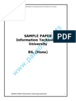 Sample Paper Information Technology University BS. (Hons) : Building Standards in Educational and Professional Testing