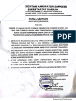 Daftar Nilai Kelulusan SKD Cpns Dilingkungan Pemerintah Kabupaten Samosir T
