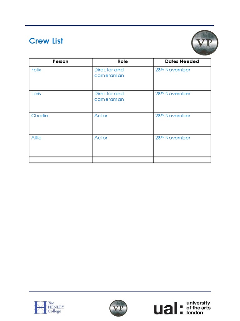 Crew List | PDF