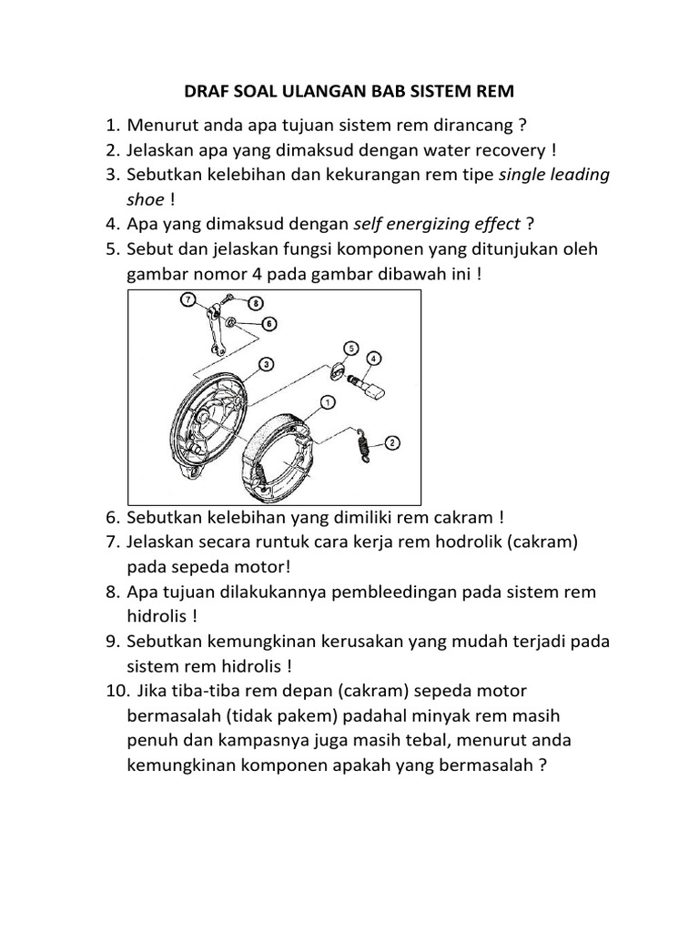Tren Komponen Rem  Cakram  Sepeda Motor Beserta Fungsinya 