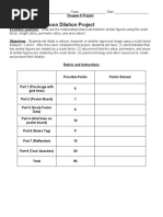 Grade 8 Cartoon Dilation Rubric and Instructions