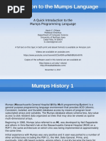 MUMPS Quick Reference Guide | PDF | String (Computer Science) | Data Type