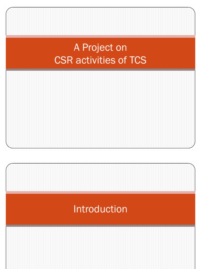 TCS CSR Activities Overview | PDF | Green Building | Waste