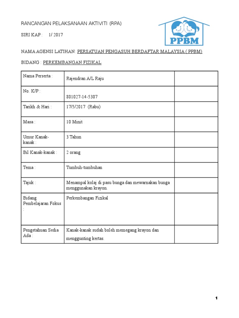 RPA Perkembangan Fizikal | PDF