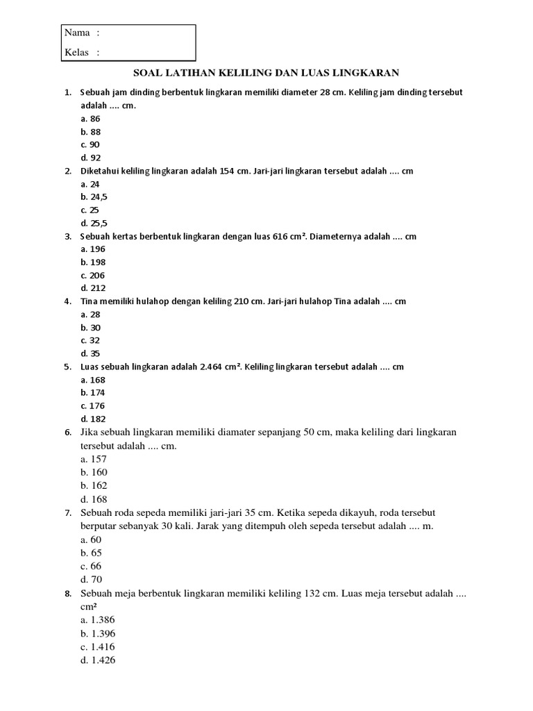 UH Matematika Kelas 6