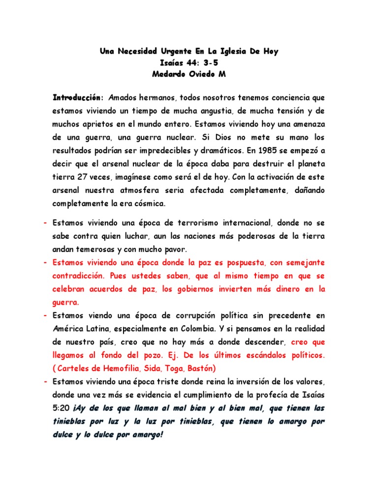 Urgente Reavivamiento en la Iglesia Actual | PDF | Oración | Cristo ...