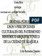 Usos y Percepciones Culturales Del Patrimonio Histórico Arquitectónico de La Ciudad de Alajuela