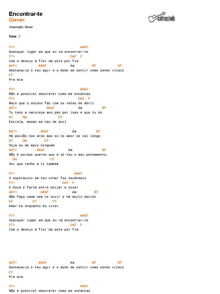 Cifra Club - Djavan - Encontrar-Te, PDF