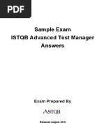 ISTQB CTAL ATM Sample Exam Answers ASTQB Version