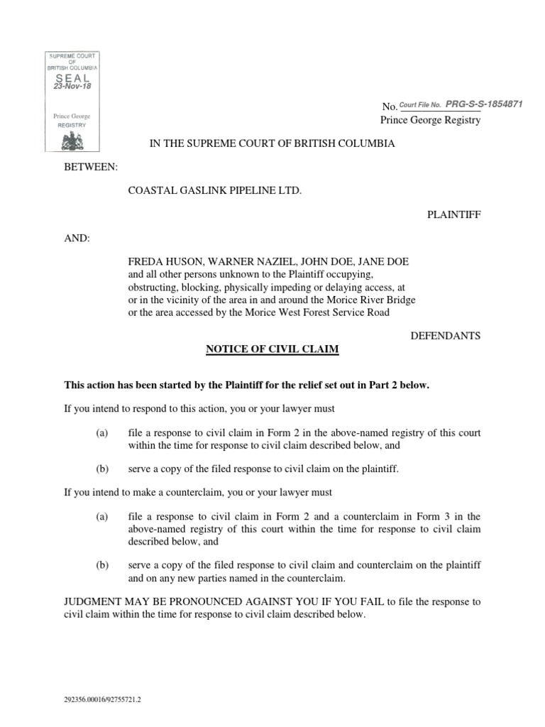 PRGSS1854871 Notice of Civil Claim
