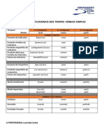 Verbos - Paradigmas Flexionais - Ficha PDF