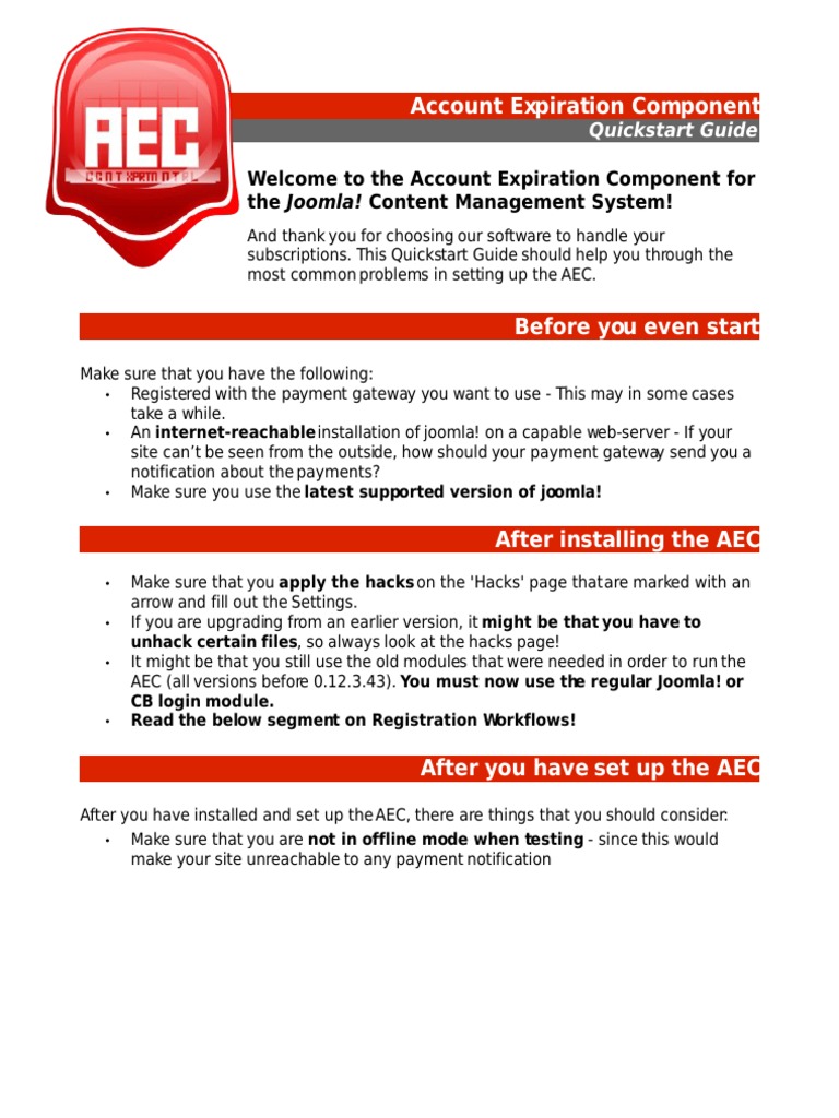 AEC Quickstart | PDF | Subscription Business Model | Point Of Sale