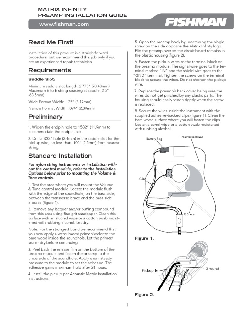 Installation Guide for the Matrix Infinity Preamp A StepbyStep