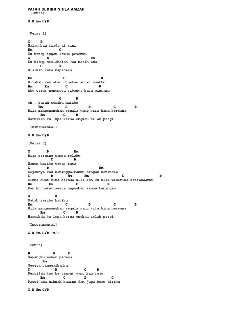 Patah Seribu Chord Pdf