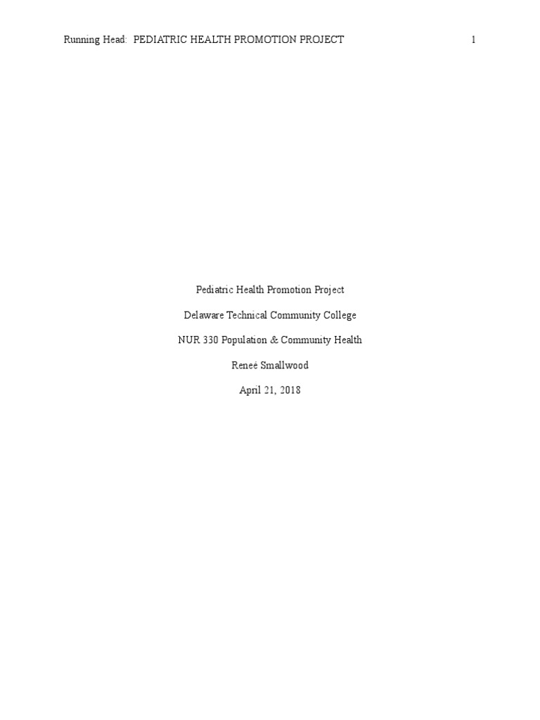 Pediatric Health Promotion Strategies | PDF | Nursing | Health Care