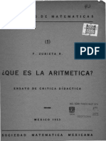 Ensayo de Aritmetica. Fransico Zubieta Russ