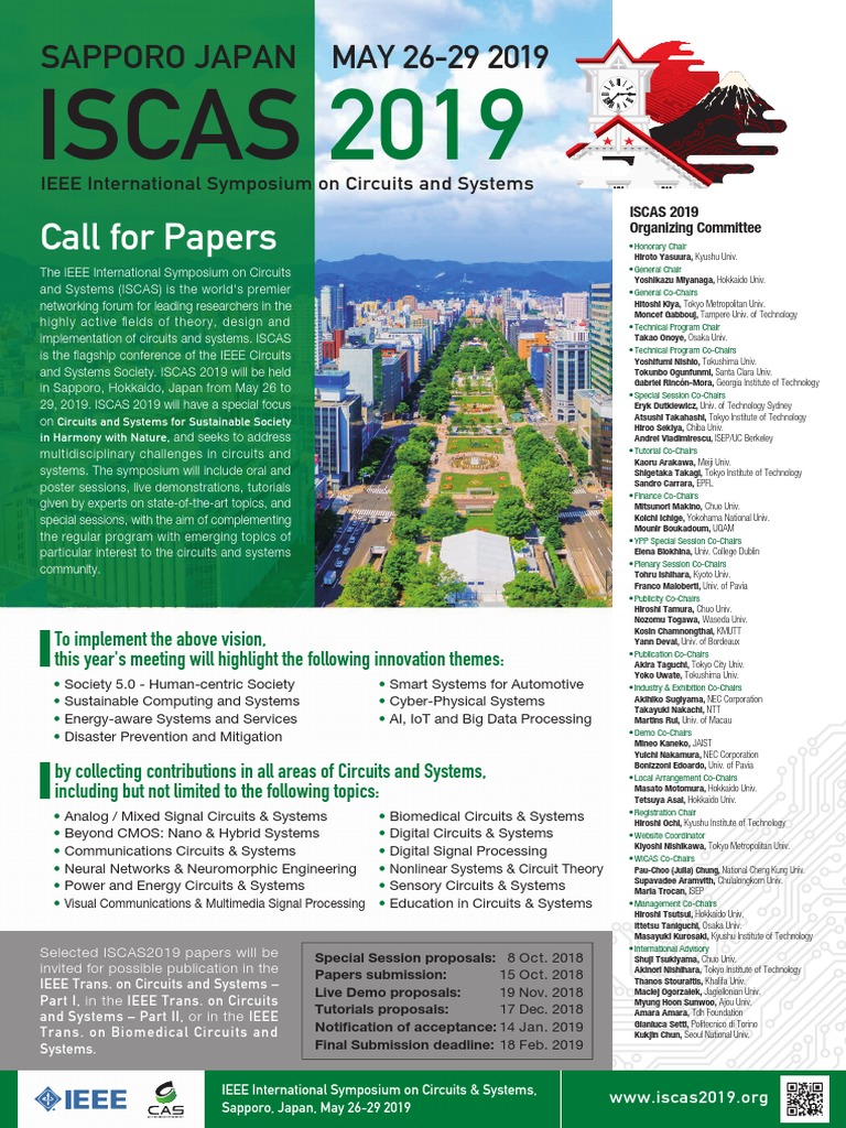 Call For Papers ISCAS 219 PDF Information And Communications