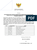 Hasil Seleksi Administrasi CPNS Pemkot Bandung 2018 - Perubahan 2