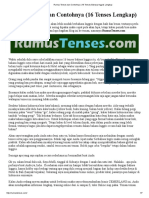 Rumus Tenses Dan Contohnya - 16 Tenses Bahasa Inggris Lengkap