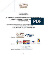 CONVOCATORIA Al IV Congreso Boliviano de Derecho Constitucional 2019