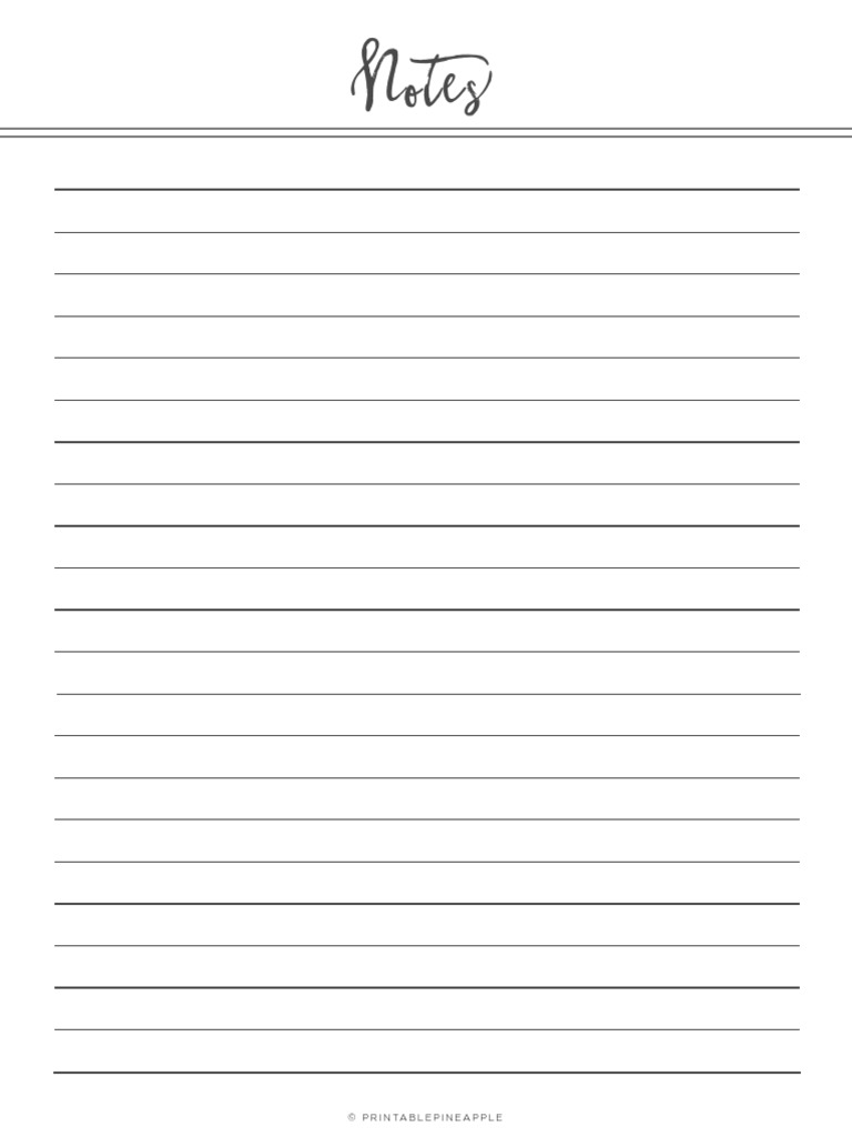 Printable Pineapple Notes | PDF
