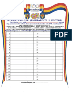 Declarația la Centenar a clasei dumneavoastră