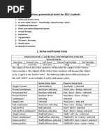 Revised Worksheets on Various Grammatical Terms