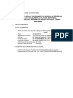 Aplicación de Los Conocimientos Basicos Aprendidos en Aula para Elaborar Planos, Metrados, Presupuestos E Informes Y Proyectos en El Campo Ingenieril