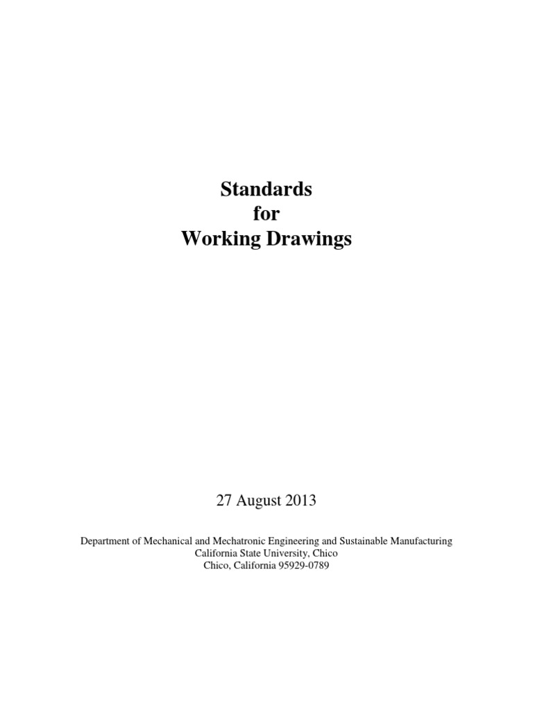 Standards For Working Drawing - 19pg PDF | PDF | Engineering Tolerance ...