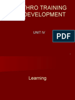 HRD Thro Training and Development: Unit Iv