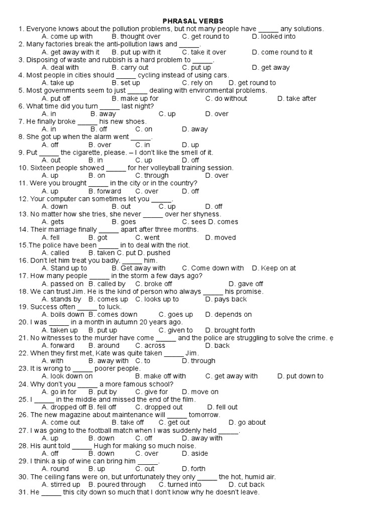 Ex - Phrasal Verbs 4 | PDF
