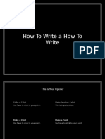 How To Write A How To Write
