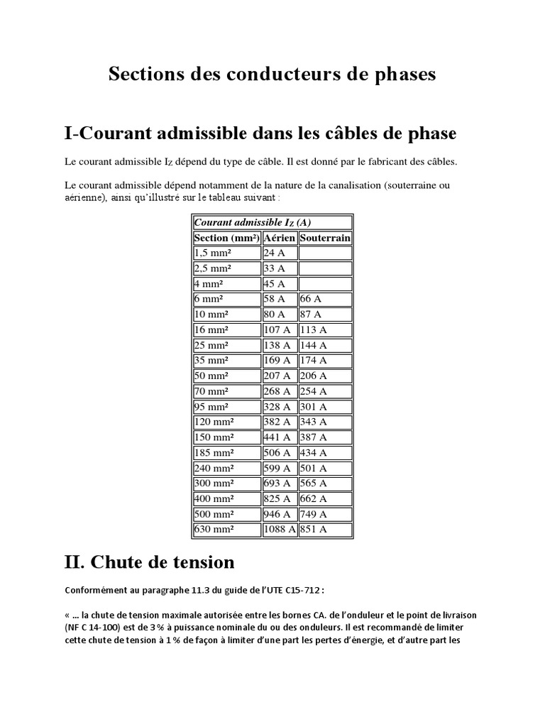 Formule Calcul Section Cable Electrique Triphasé Pdf Guida Ups FR | PDF | Grandeur physique | Puissance (physique)