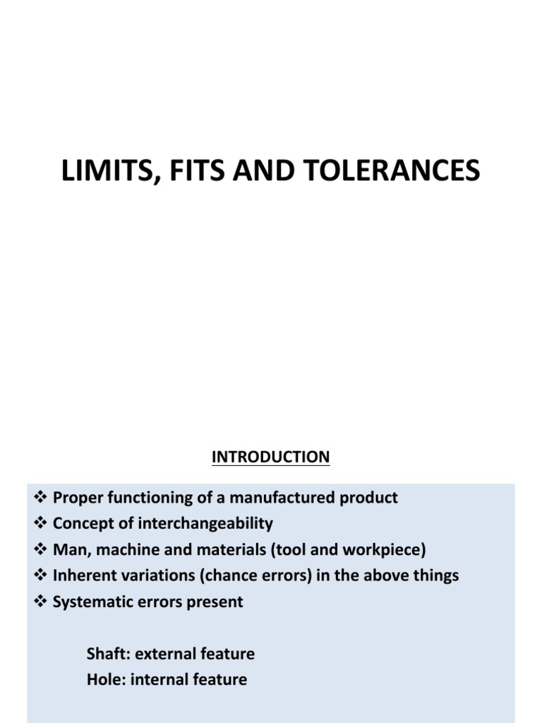 Limits, Fits & Tolerances Guide | PDF | Engineering Tolerance ...
