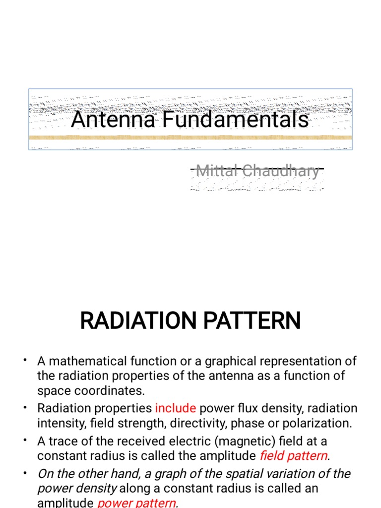 Antenna Fundamentals PDF Antenna (Radio) Radiation