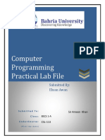 Computer Programming C++ Solved Labs